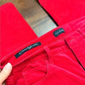 Talbots red Velvet straight leg pants
